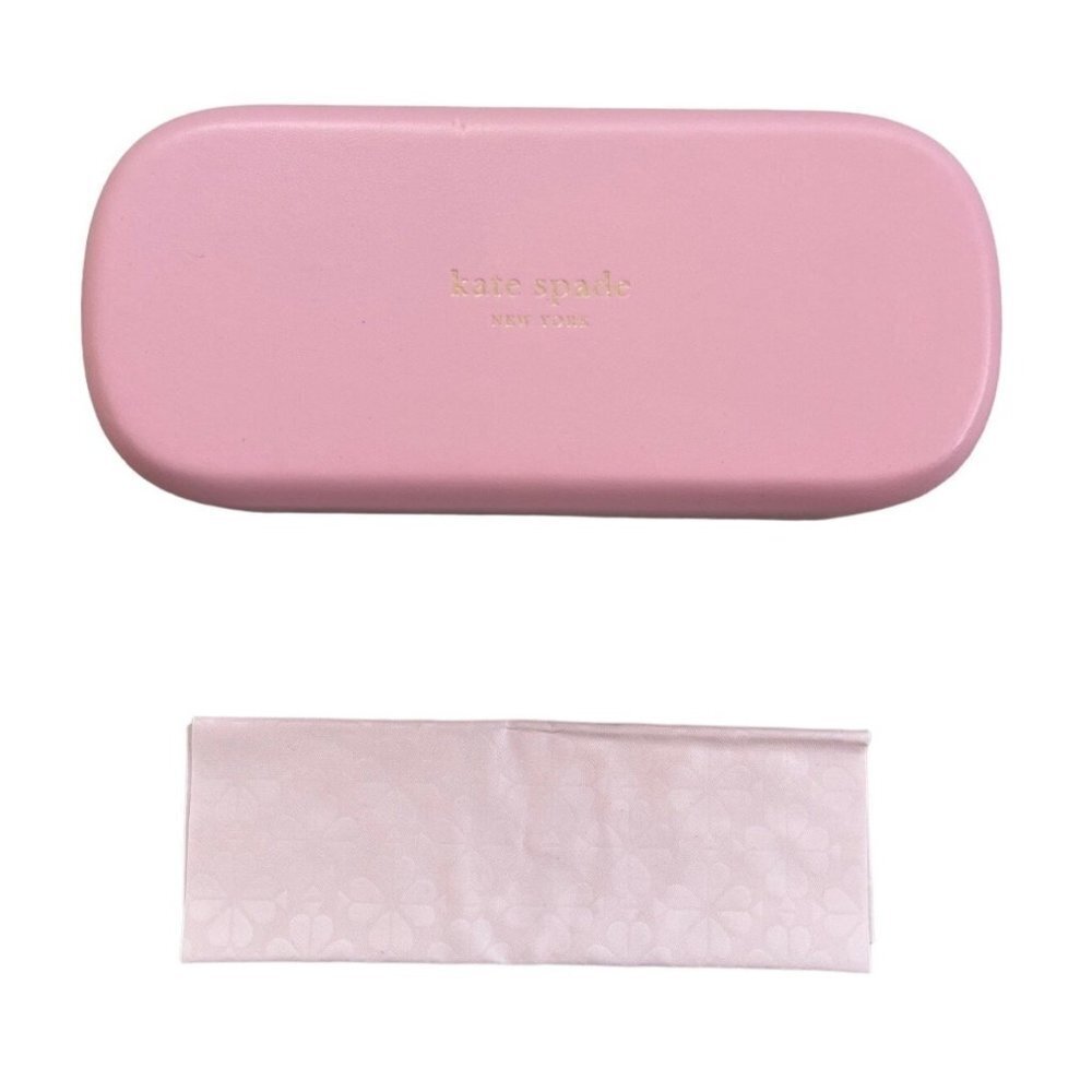 Kate Spade Sunglasses Case With Cleaning Cloth Pink Green Hardcover Large